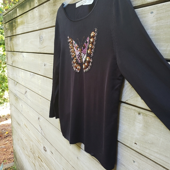Lucia Barnes , Gorgeous Intricate , Boho , Crystal, Butterfly🦋 Sweater - Picture 10 of 16